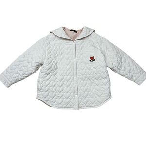 RoanJane Kids Reversible Quilted Heart Jacket White Pink Mignon Tulip Sailor XL